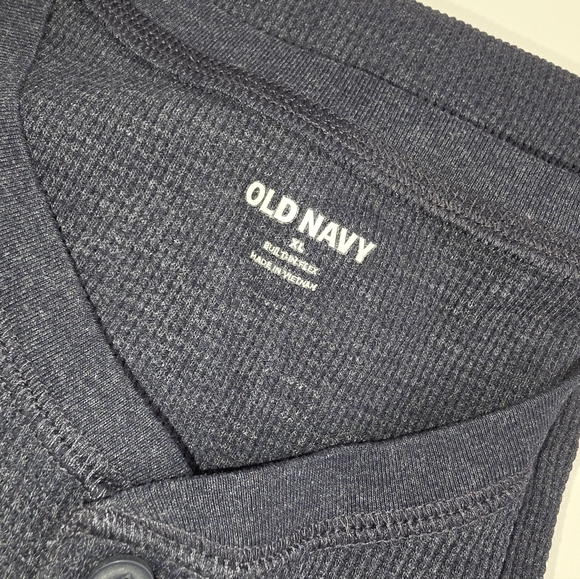 Old Navy Men's Blue Henley Thermal Shirt Long Sleeve Size XL CE2129 - Picture 8 of 8